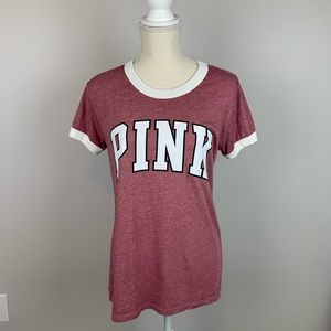 PINK VICTORIA’S SECRET LOGO T-Shirt, Mauve  Small